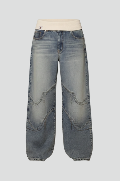 Madison Women Baggy Wide Leg Denim Trousers For Casual Summer Wear by Selouva
