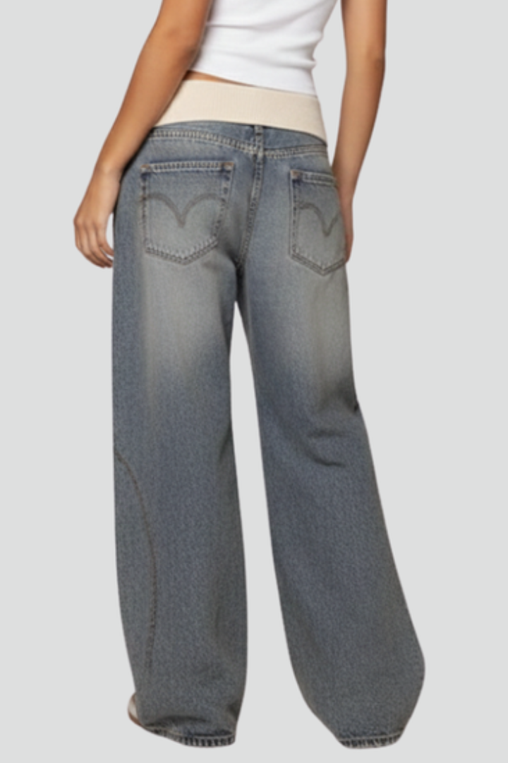 Madison Women Baggy Wide Leg Denim Trousers For Casual Summer Wear by Selouva