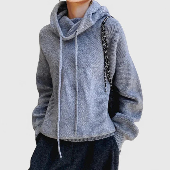 Tin Olive Green Relaxed Fit Drawstring Turtleneck Sweater by Selouva