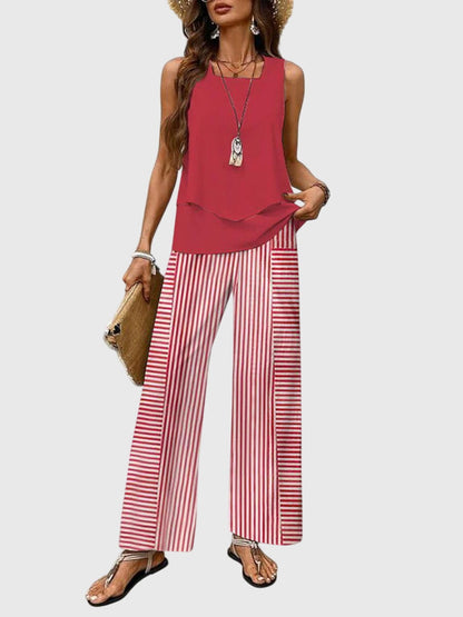 Women's Two-Piece Plant Print Set by Selouva