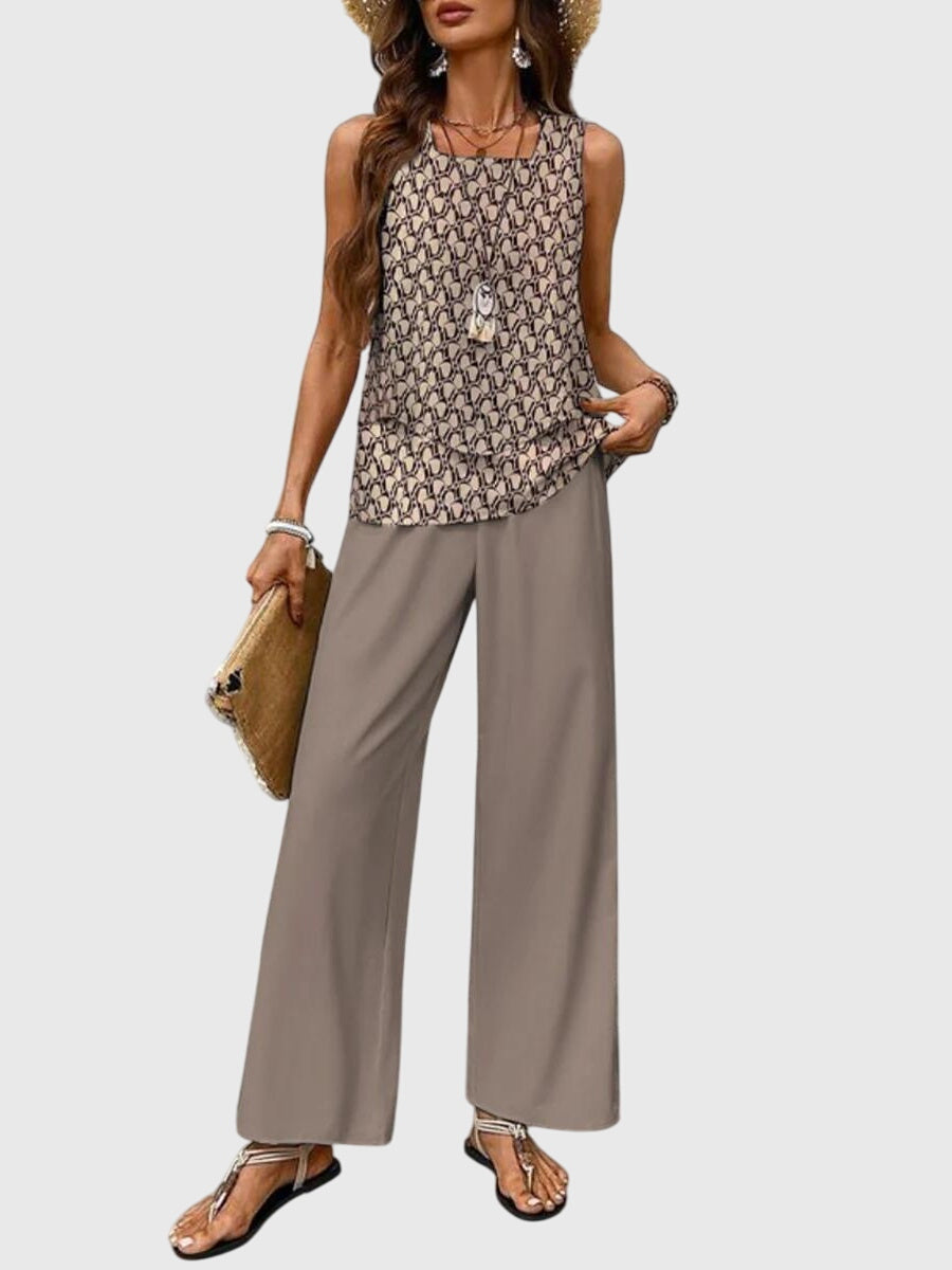 Women's Two-Piece Plant Print Set by Selouva