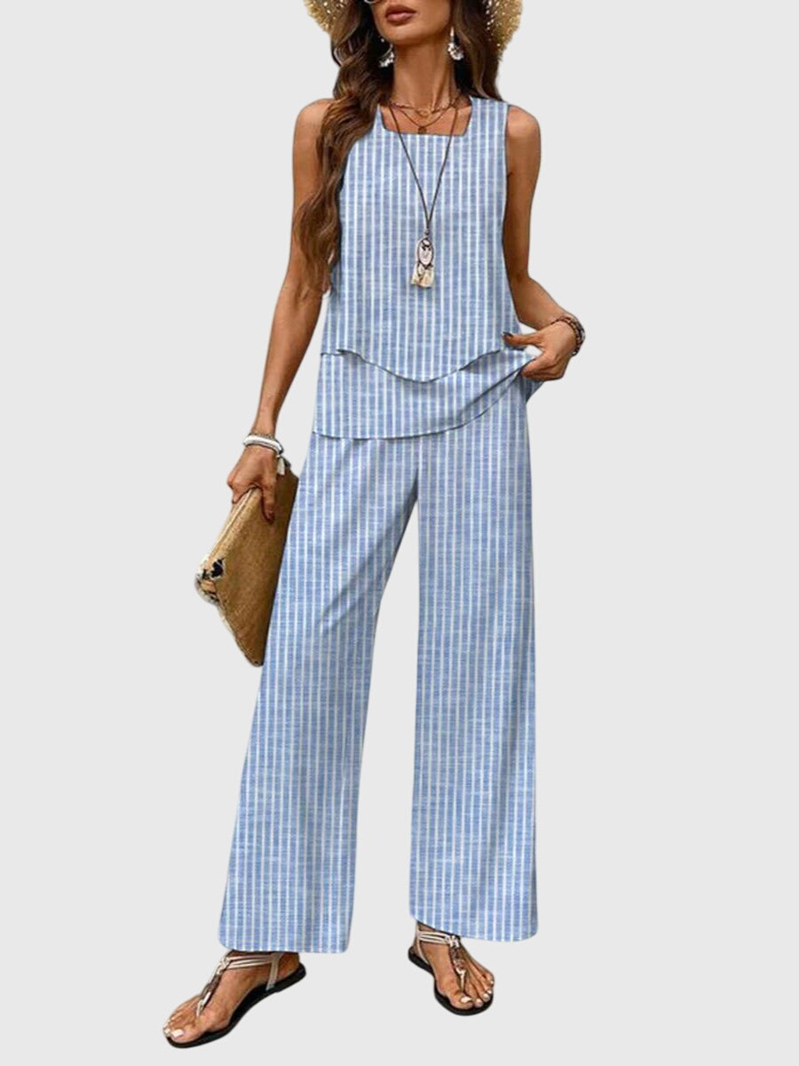 Women's Two-Piece Plant Print Set by Selouva