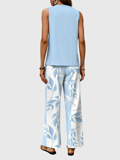 Women's Two-Piece Plant Print Set by Selouva
