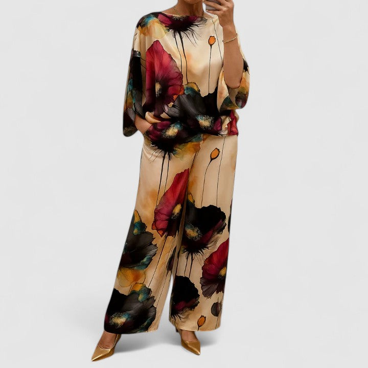 Women's Two Piece Set - Floral Print by Selouva