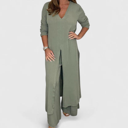 Women's Versatile Two-Piece Set with Pullover Top by Selouva