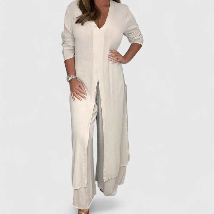 Women's Versatile Two-Piece Set with Pullover Top by Selouva