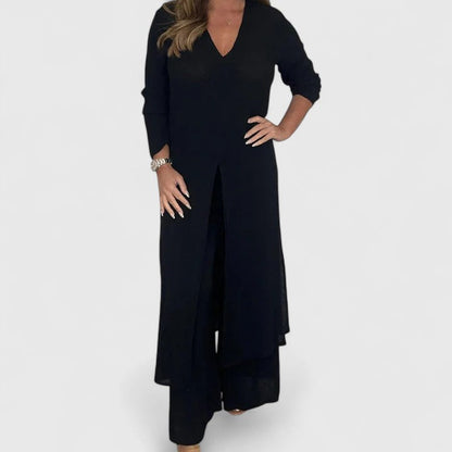Women's Versatile Two-Piece Set with Pullover Top by Selouva