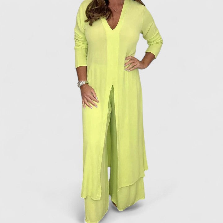 Women's Versatile Two-Piece Set with Pullover Top by Selouva