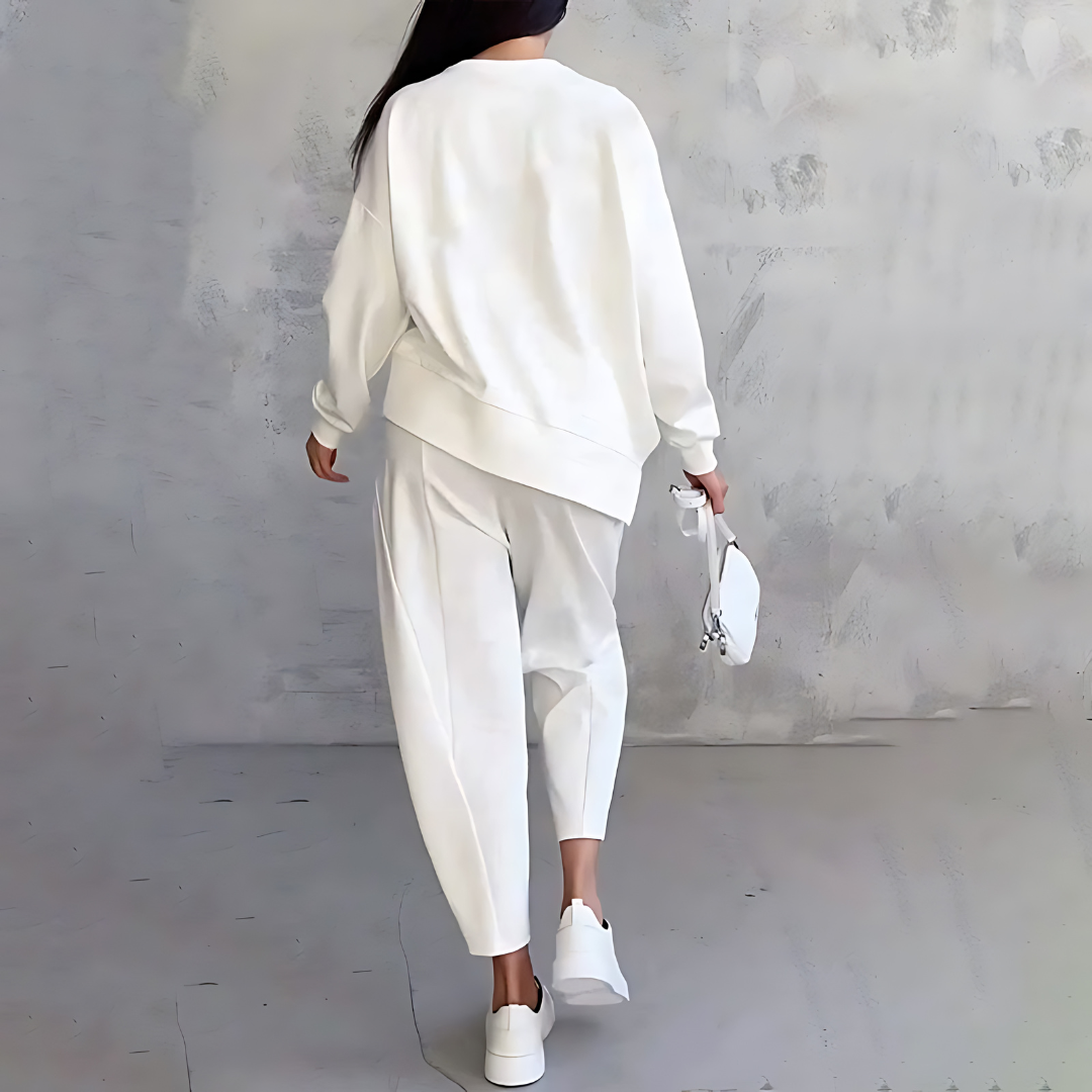Women's White Two Piece Set for Workwear by Selouva