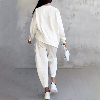 Women's White Two Piece Set for Workwear by Selouva