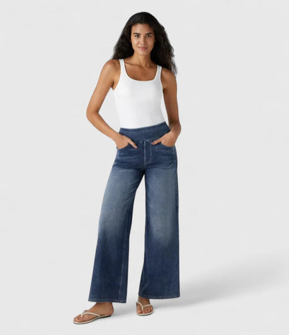 Sookie Comfortable Wide Leg Denim Pants For All Day Comfort by Selouva