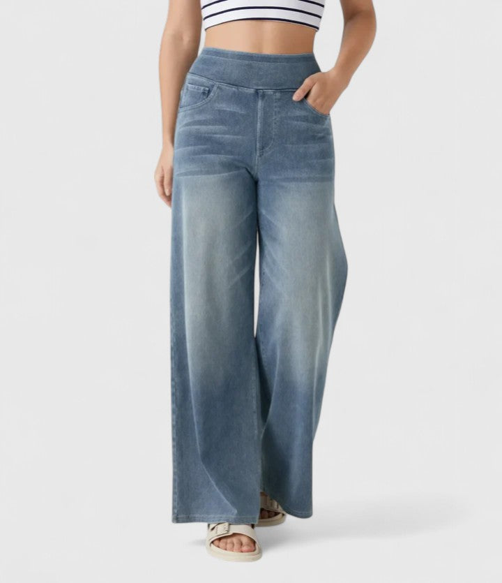 Sookie Comfortable Wide Leg Denim Pants For All Day Comfort by Selouva