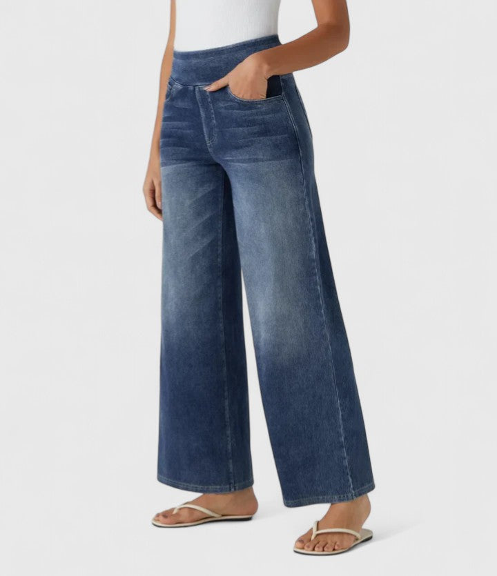 Sookie Comfortable Wide Leg Denim Pants For All Day Comfort by Selouva