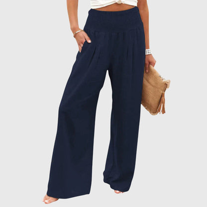 Julie Airy And Elegant Wide Leg Pants For Everyday And Office Wear by Selouva