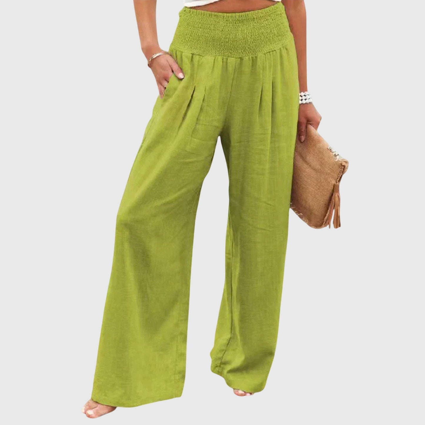 Julie Airy And Elegant Wide Leg Pants For Everyday And Office Wear by Selouva