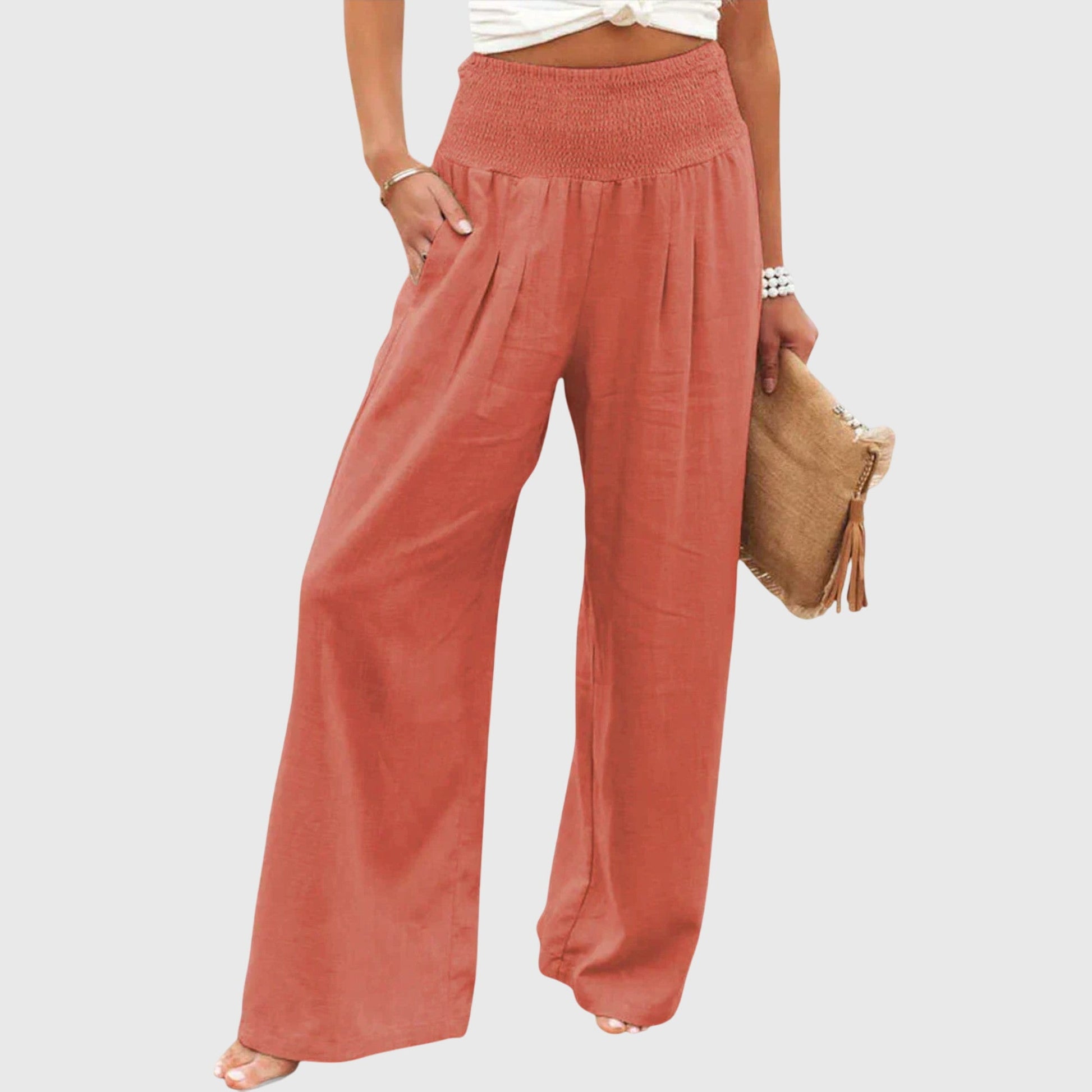 Julie Airy And Elegant Wide Leg Pants For Everyday And Office Wear by Selouva