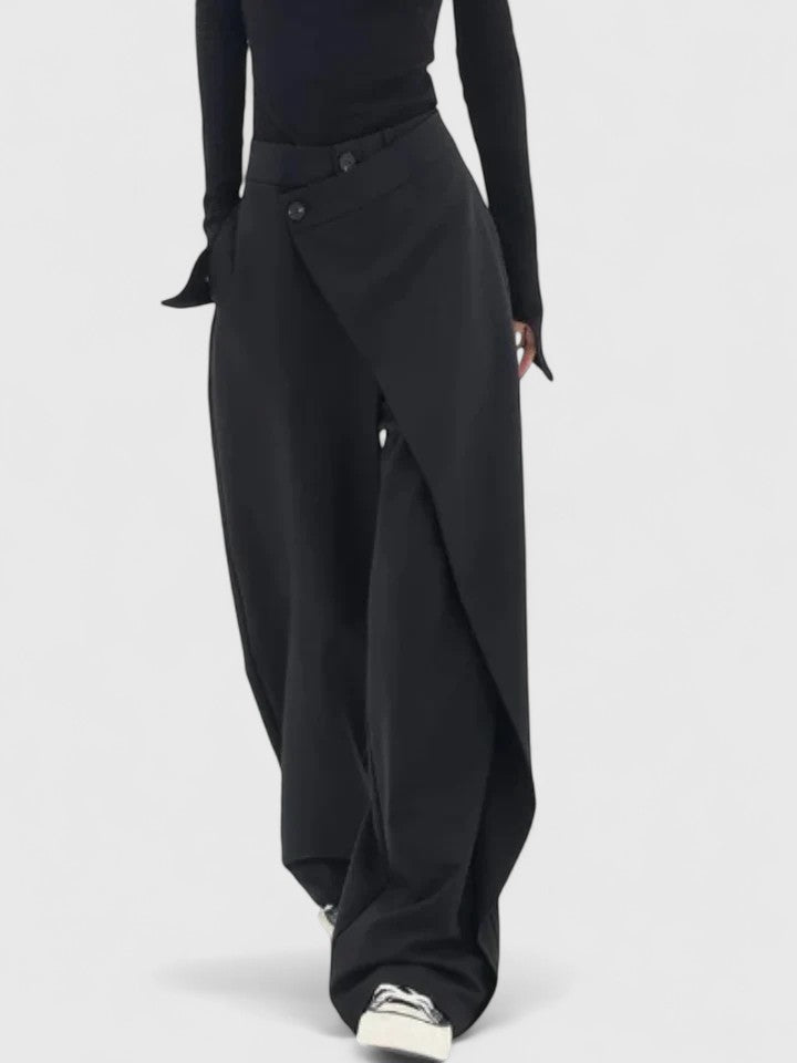 Chrissie Sophisticated Wide Leg Pants For Women Tailored High Waist by Selouva