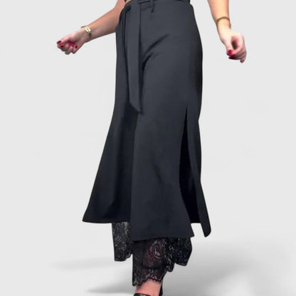 Madonna Sophisticated Wide Leg Pants With Lace Accents by Selouva