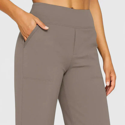 Ame Elegant Wide Leg Pants With Elastic Waistband And Pockets by Selouva