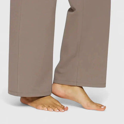 Ame Elegant Wide Leg Pants With Elastic Waistband And Pockets by Selouva