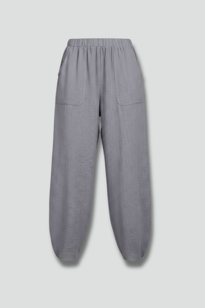 Chloe Womens Wide Leg Elastic Waist Trousers With Side Pockets by Selouva