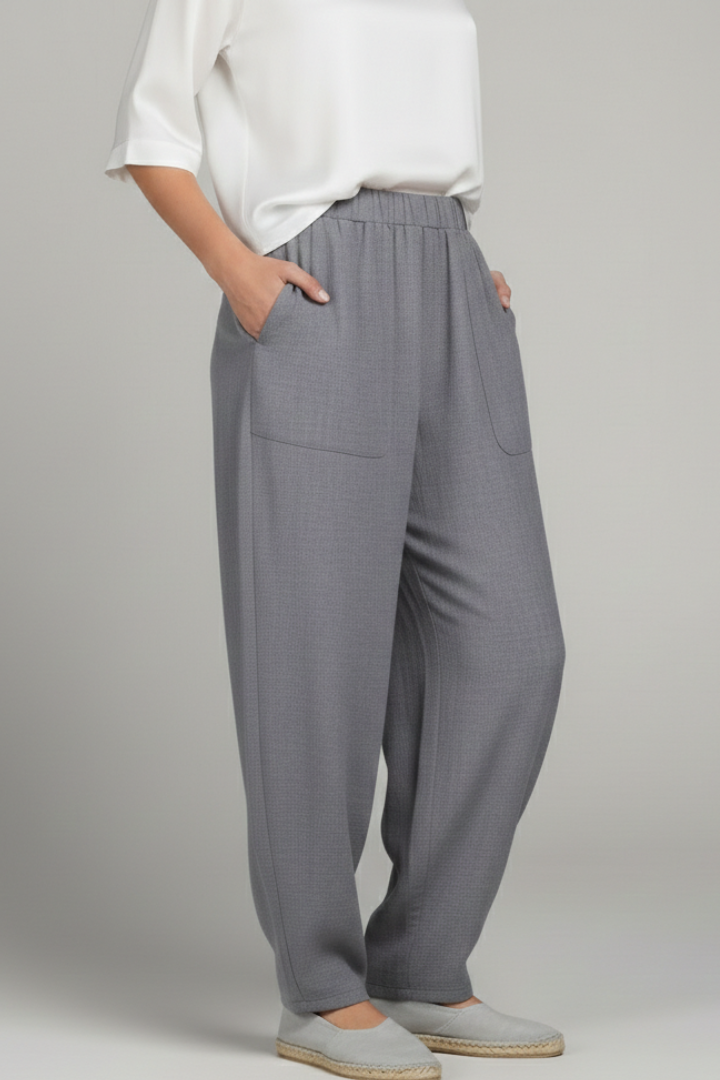 Chloe Womens Wide Leg Elastic Waist Trousers With Side Pockets by Selouva
