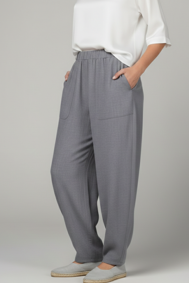 Chloe Womens Wide Leg Elastic Waist Trousers With Side Pockets by Selouva