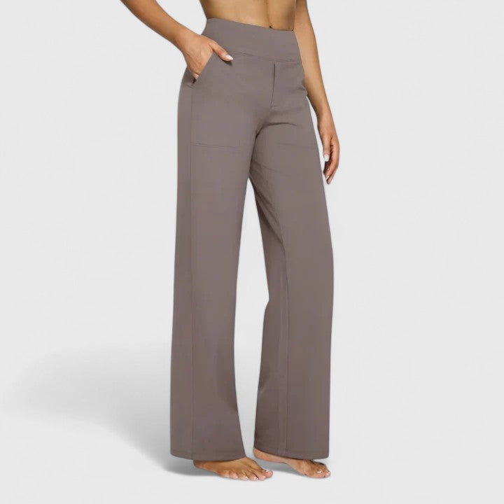 Hilary Sophisticated Wide Waistband Pants For All Day Comfort by Selouva