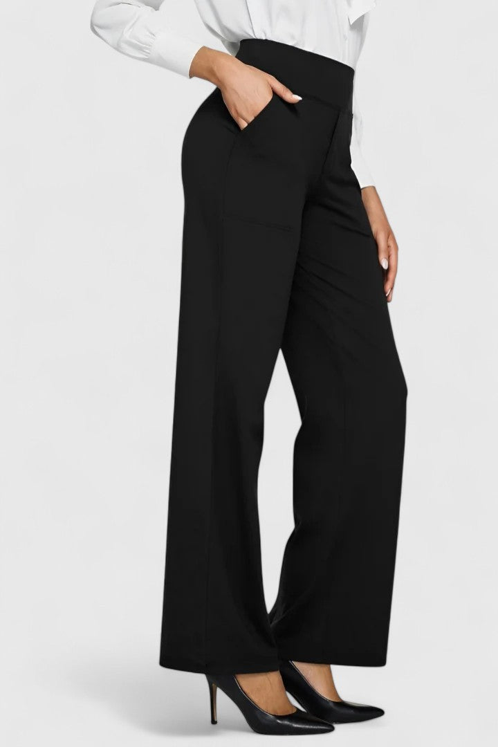 Hilary Sophisticated Wide Waistband Pants For All Day Comfort by Selouva