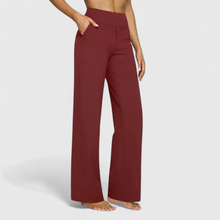 Hilary Sophisticated Wide Waistband Pants For All Day Comfort by Selouva