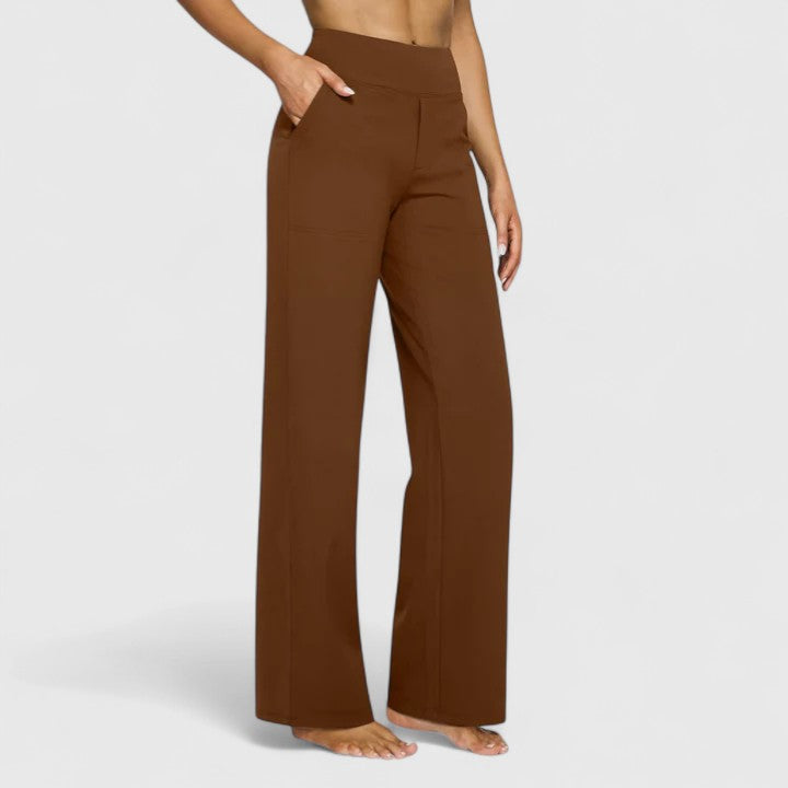 Hilary Sophisticated Wide Waistband Pants For All Day Comfort by Selouva