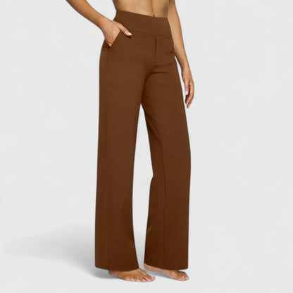 Hilary Sophisticated Wide Waistband Pants For All Day Comfort by Selouva