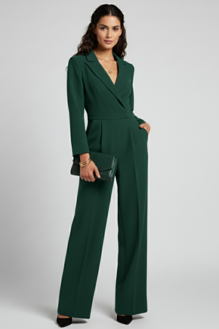 Women's Wrap Front Wide Leg Jumpsuit for Events by Selouva
