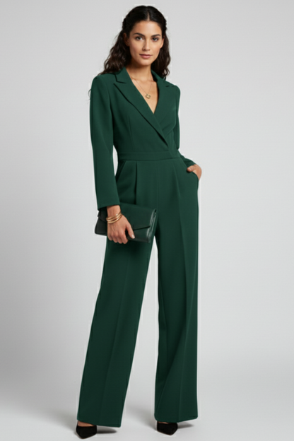 Women's Wrap Front Wide Leg Jumpsuit for Events by Selouva