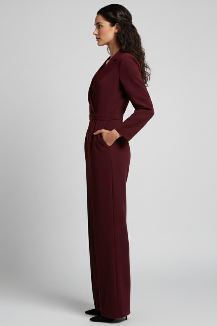 Women's Wrap Front Wide Leg Jumpsuit for Events by Selouva