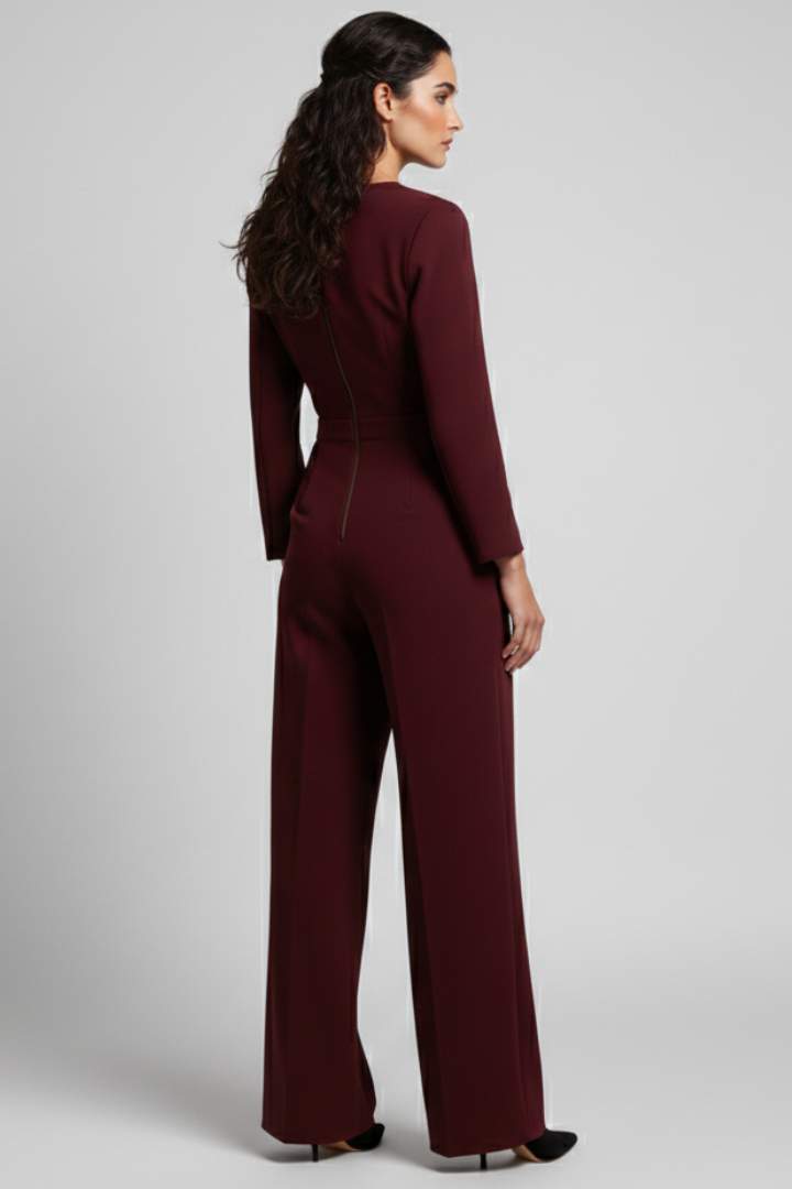 Women's Wrap Front Wide Leg Jumpsuit for Events by Selouva
