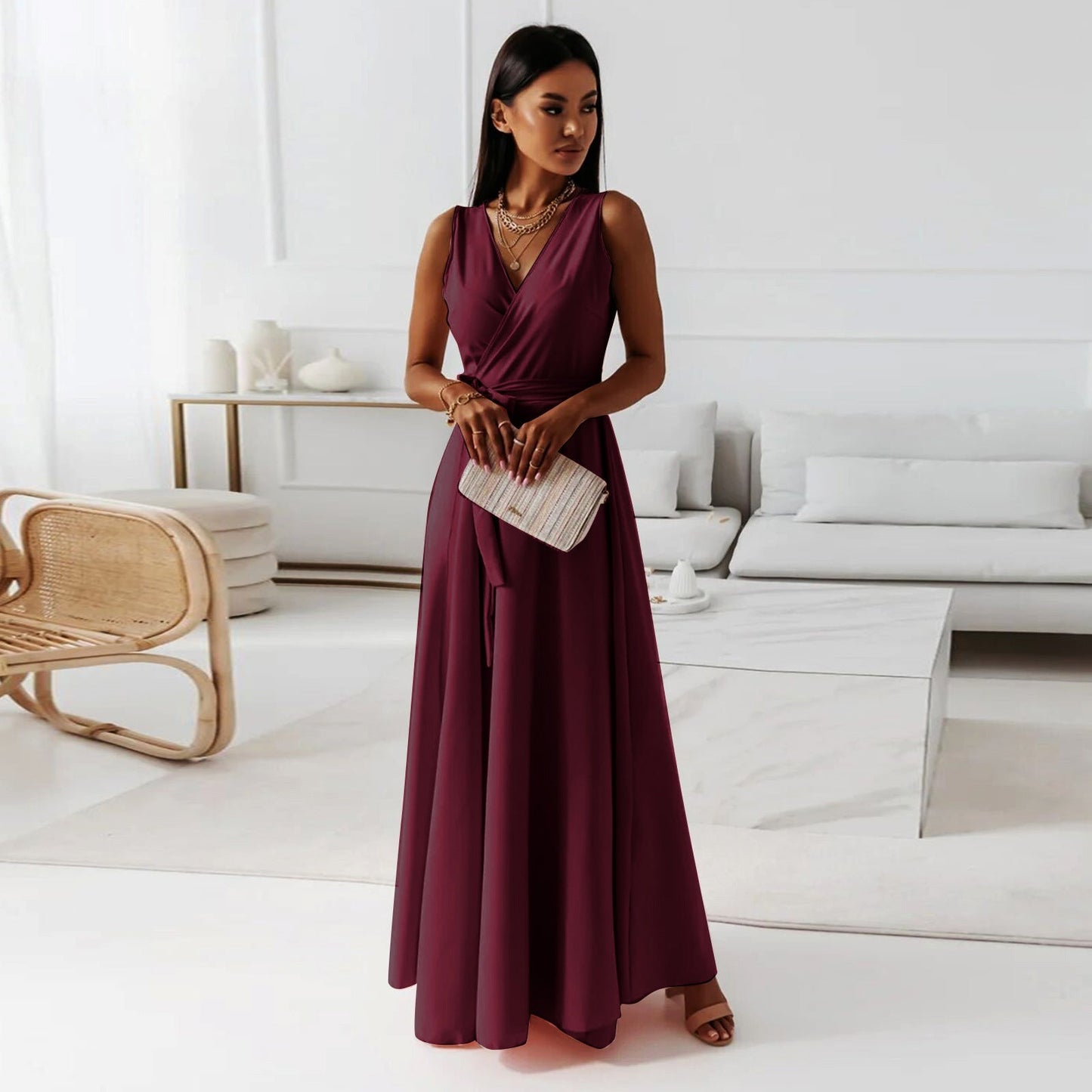 Hailey | Women Wedding Guest Elegant Wrap Maxi Dress by Selouva
