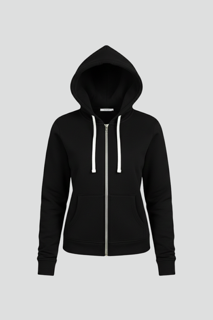 Hailey Womens Zip Hoodie With Drawstring Hood And Front Pockets by Selouva